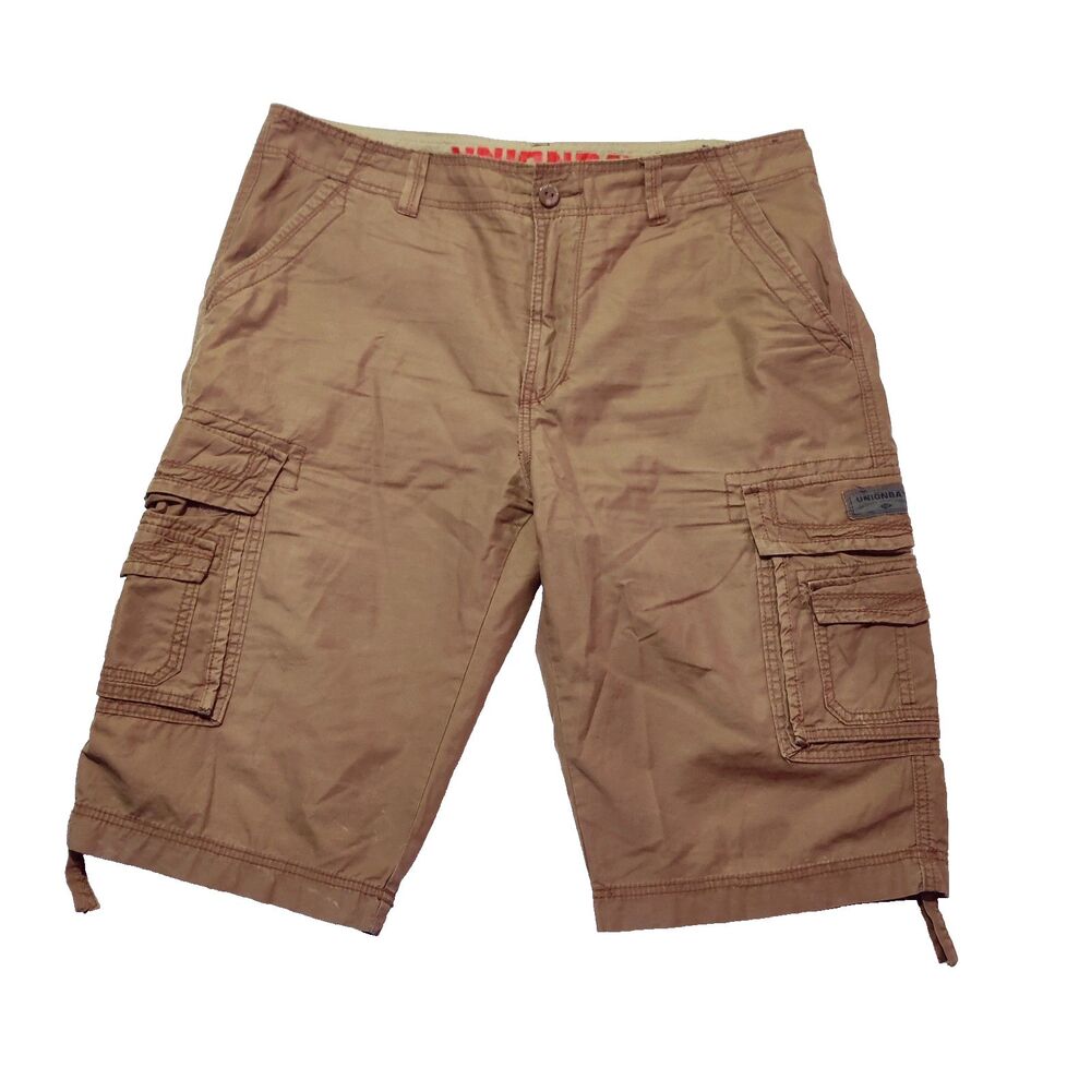 UB UnionBay Outdoor Field Brown Utility Cargo Shorts 100% Cotton Men’s 38